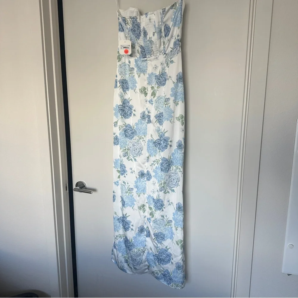 Altar'd State Blue Floral Strapless Dress - Picture 5 of 5
